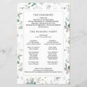 Waterverf Greenery met Gold Wedding Program (Achterkant)