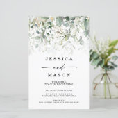 Waterverf Greenery met Gold Wedding Programma's (Staand voorkant)
