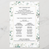 Waterverf Greenery met Gold Wedding Programma's (Achterkant)