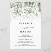 Waterverf Greenery met Gold Wedding Programma's (Voorkant)