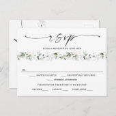 Waterverf Greenery met Gold Wedding RSVP Briefkaart (Voorkant / Achterkant)