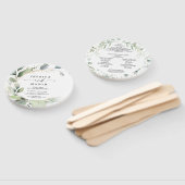 Waterverf Greenery met gouden weddenschap Handwaaier (Niet-gemonteerd)