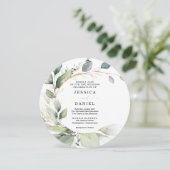 Waterverf Greenery met gouden weddenschap Kaart (Staand voorkant)