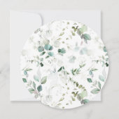 Waterverf Greenery met gouden weddenschap Kaart (Achterkant)