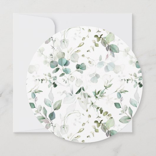 Waterverf Greenery met gouden weddenschap Kaart (Achterkant)