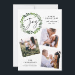 Waterverf greenery met multi-fotoscript feestdagenkaart<br><div class="desc">Waterverf groenery met multi-fotoscript,  geniet van Kerstmis/vakantiekaart.</div>