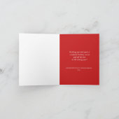 Waterverf Greenery met Red Bow Folded Holiday Bedankkaart (Binnen)