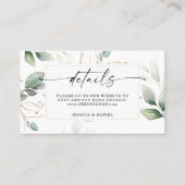 Waterverf Greenery met Sage en Gold Details Visitekaartje (Voorkant)