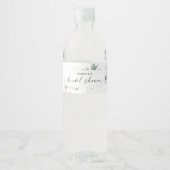 Waterverf Greenery met Sage Water Fles Label Waterfles Etiket (Voorkant)