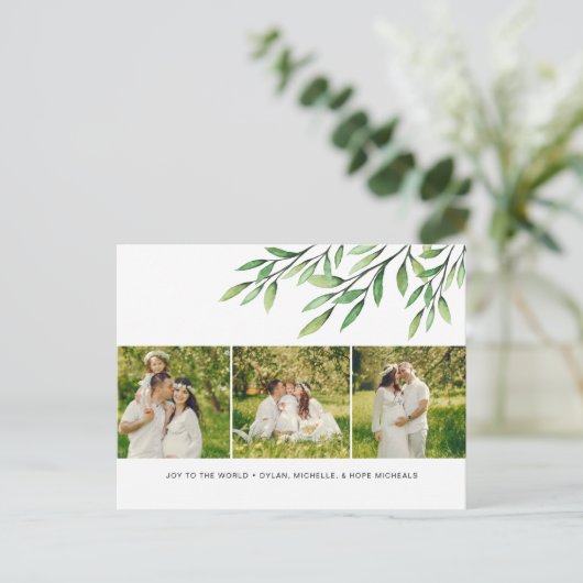 Waterverf Greenery Modern 3 Briefkaart (Staand voorkant)