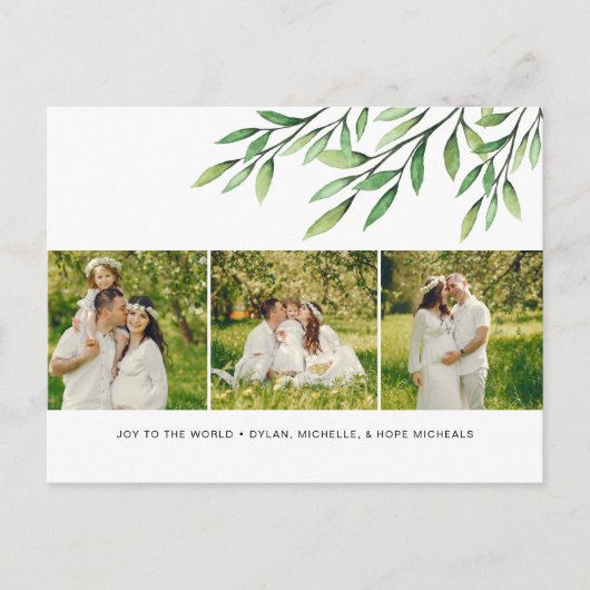 Waterverf Greenery Modern 3 Briefkaart (Voorkant)