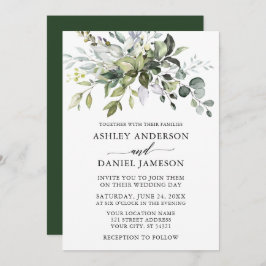 Waterverf Greenery Modern Calligraphy Wedding Kaart