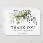 Waterverf Greenery Modern Elegant Wedding Bedankkaart (Voorkant)