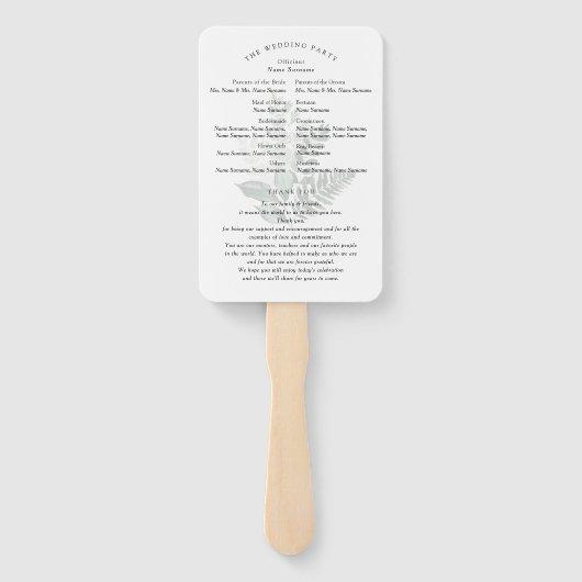 Waterverf Greenery Modern ouderwets huwelijk Handwaaier (Achterkant)