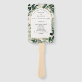 Waterverf Greenery Modern ouderwets huwelijk Handwaaier (Voorkant)