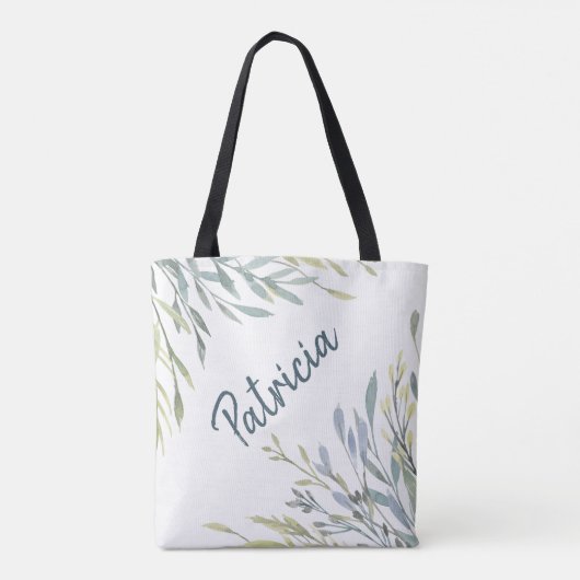 Waterverf Greenery Moeder van de Bride Tote Bag (Achterkant)