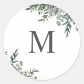 Waterverf Greenery Monogram Envelope Sticker (Voorkant)