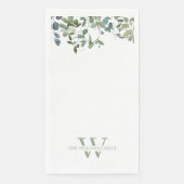 Waterverf Greenery Monogram Paper Guest Towels Servet (Voorkant)