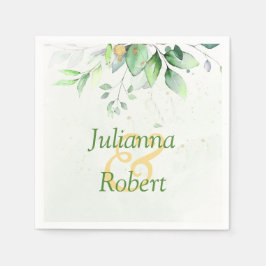 Waterverf greenery napkins servet