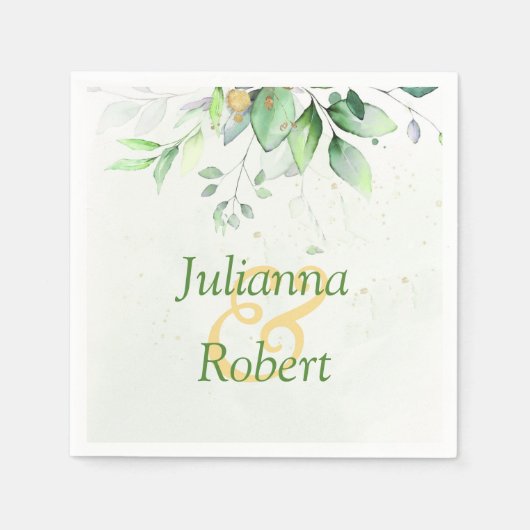 Waterverf greenery napkins servet (Voorkant)