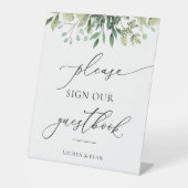 Waterverf Greenery Onderteken onze gids Reclamebord Met Voetstuk (Voorkant)