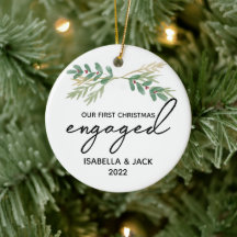 Waterverf Greenery Ons eerste kerstfeest