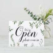 Waterverf Greenery Open Closed Sign (Staand voorkant)