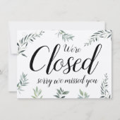 Waterverf Greenery Open Closed Sign (Achterkant)