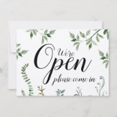 Waterverf Greenery Open Closed Sign (Voorkant)