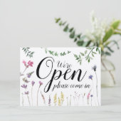 Waterverf Greenery Open Closed Spring Summer Sign (Staand voorkant)