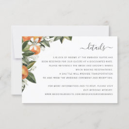 Waterverf Greenery Oranje Blossom Leaves Details Kaart