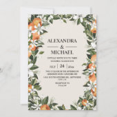 Waterverf Greenery Oranje Blossom Modern Wedding Kaart (Voorkant)