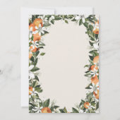 Waterverf Greenery Oranje Blossom Modern Wedding Kaart (Achterkant)