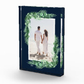 Waterverf Greenery over Navy Blue Fotoblokken (Rechts)