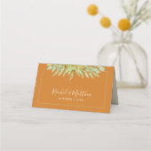 Waterverf Greenery over Ochre Wedding Plaatskaartje (Achterkant)