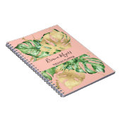 Waterverf Greenery Palm Gold Peach Business Notitieboek (Rechterzijde)
