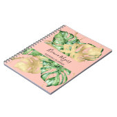 Waterverf Greenery Palm Gold Peach Business Notitieboek (Linkerzijde)
