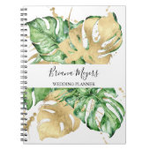 Waterverf Greenery Palm laat Gold Business over Notitieboek (Voorkant)