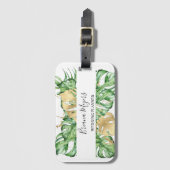 Waterverf Greenery Palm laat gouden tropische wond Bagagelabel (Voorkant (verticaal))