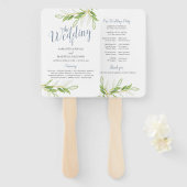 Waterverf Greenery Paper Wedding Fan Handwaaier (Voorkant en achterkant)