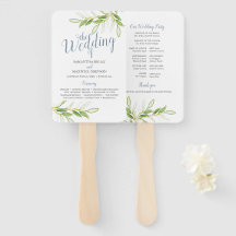 Waterverf Greenery Paper Wedding Fan