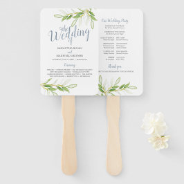 Waterverf Greenery Paper Wedding Fan Handwaaier