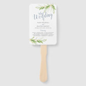 Waterverf Greenery Paper Wedding Fan Handwaaier (Voorkant)