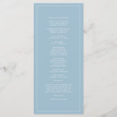 Waterverf Greenery Peach Rozen Dusty Blue Wedding Programmakaart (Achterkant)