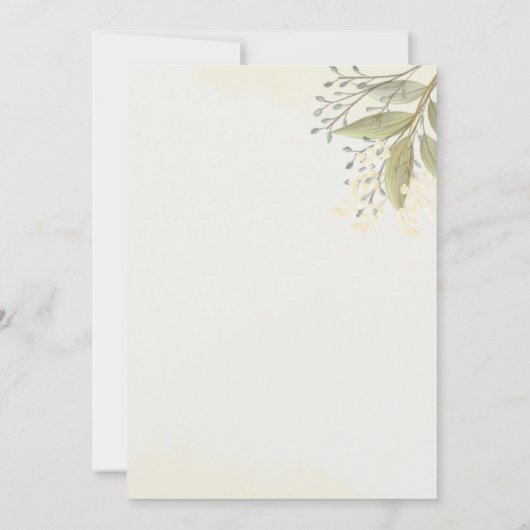 Waterverf Greenery Peony Floral Waterverf Kaart (Achterkant)