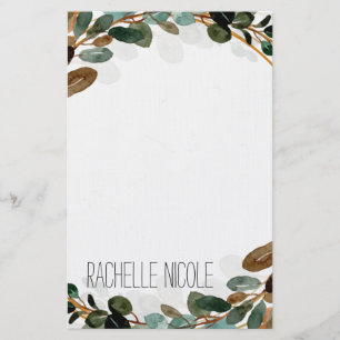 Waterverf Greenery Personalized Briefpapier
