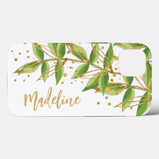 Waterverf Greenery Personalized Case-Mate iPhone Case (Achterkant (horizontaal))