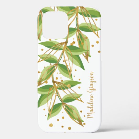 Waterverf Greenery Personalized Case-Mate iPhone Case (Achterkant)