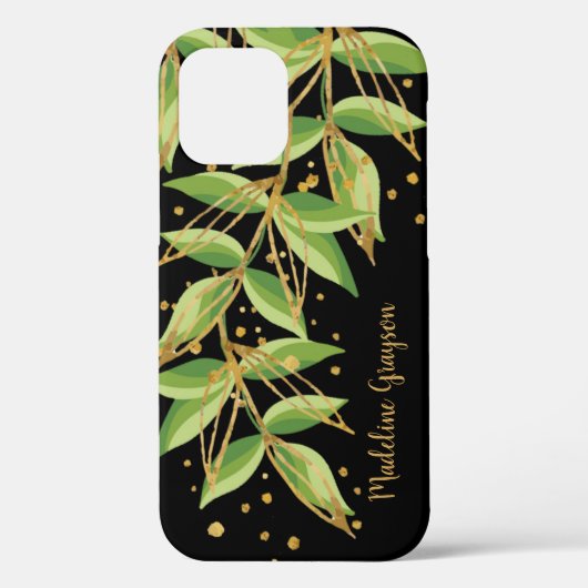 Waterverf Greenery Personalized Case-Mate iPhone Case (Achterkant)