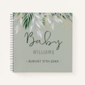 Waterverf Greenery Personalized Memory Baby Book Notitieboek (Voorkant)